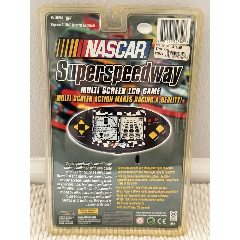 NASCAR SUPER SPEEDWAY MULTI SCREEN LCD GAME - ELECTRONIC HAND HELD - NIP